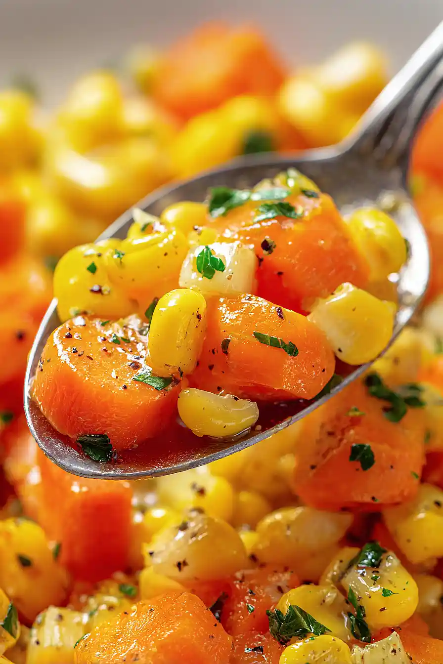 buttered carrots and corn