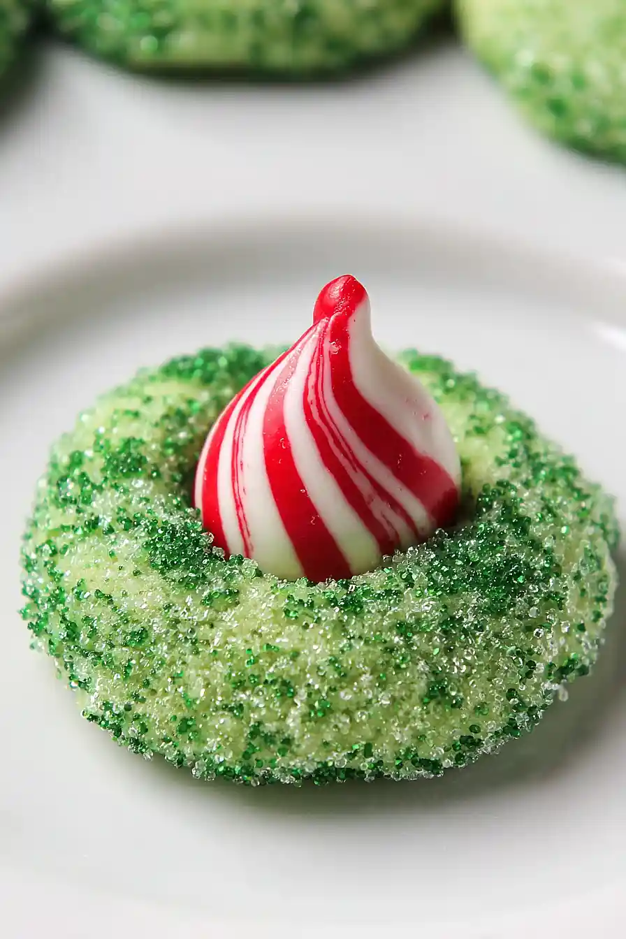 grinch cookies with kisses