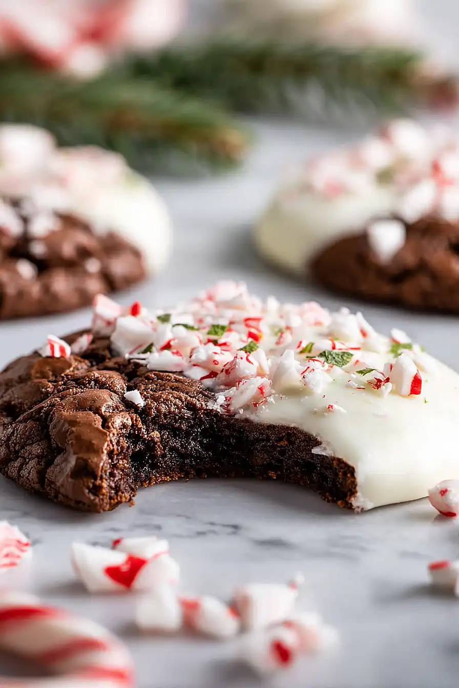 white chocolate peppermint bark cookies