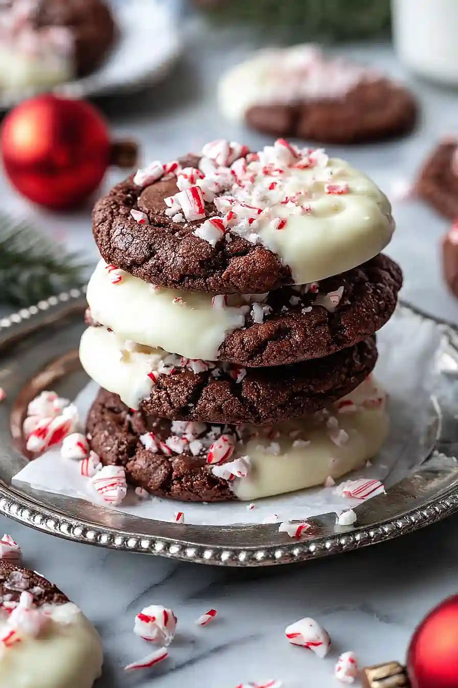 white chocolate peppermint bark cookies
