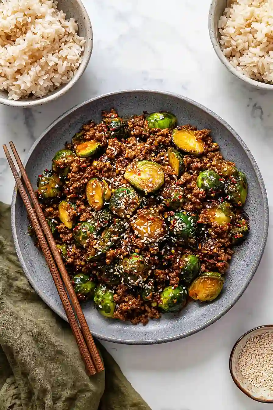 ground beef and brussels sprouts