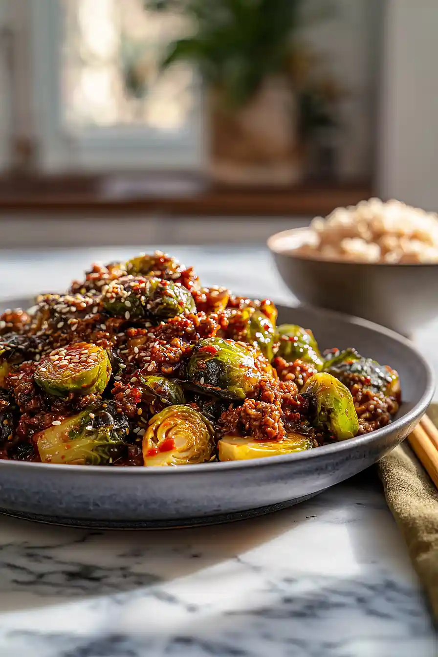 ground beef and brussels sprouts