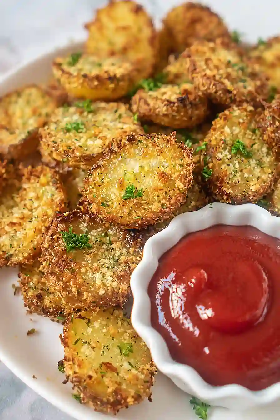 air fryer parmesan crusted potatoes