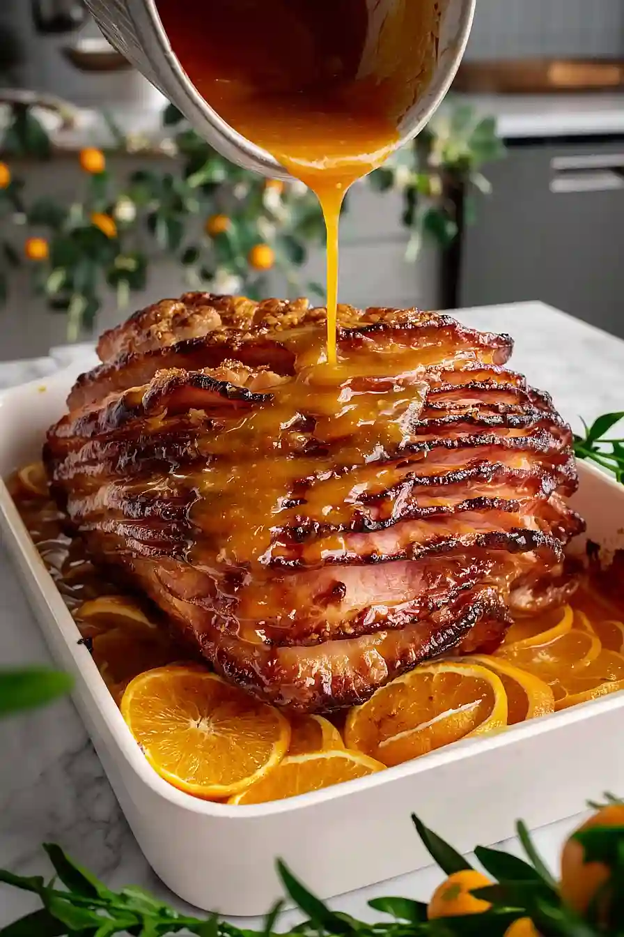 glazed ham with orange juice