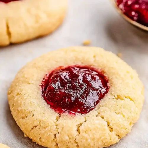 christmas jam thumbprint cookies