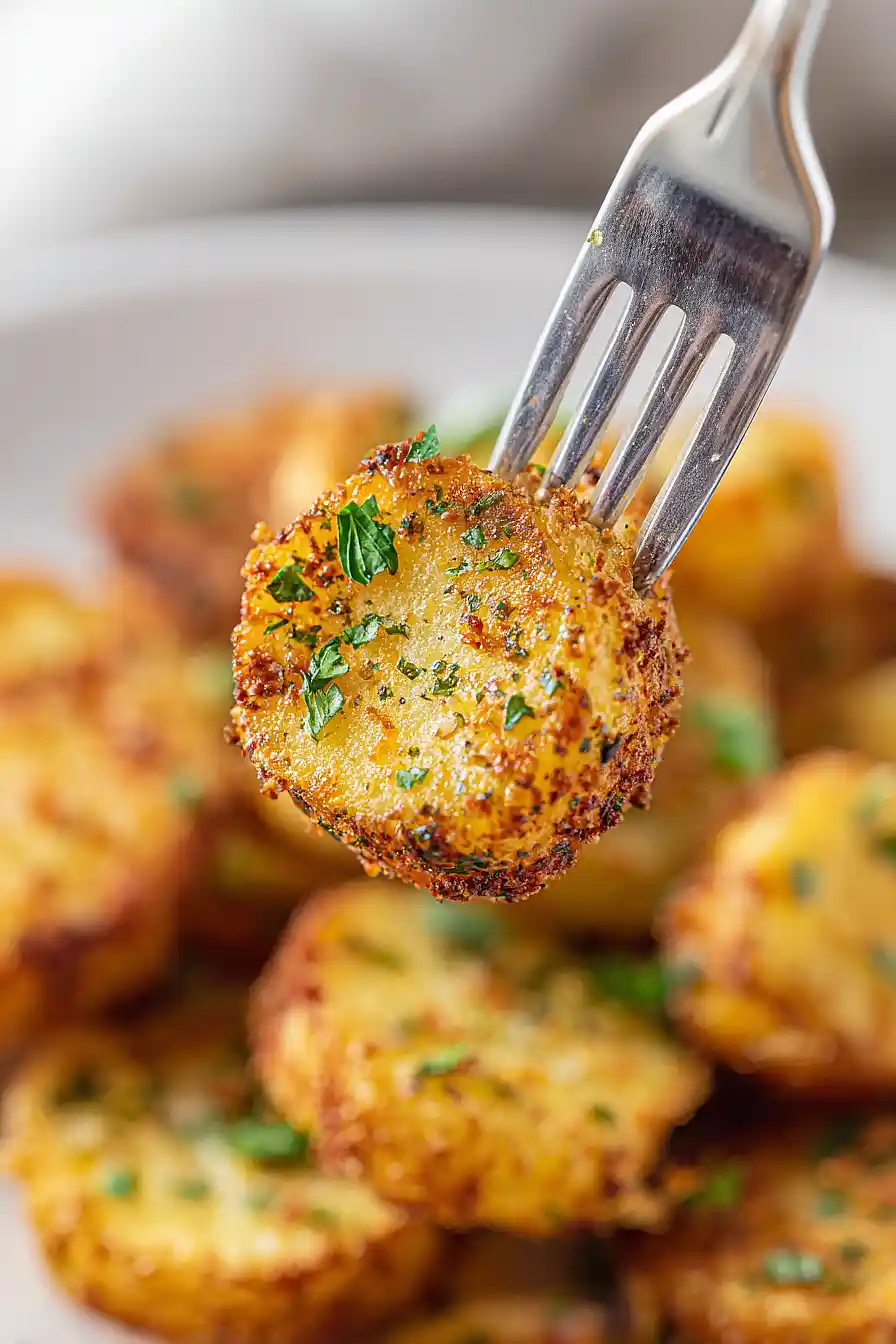 air fryer parmesan crusted potatoes