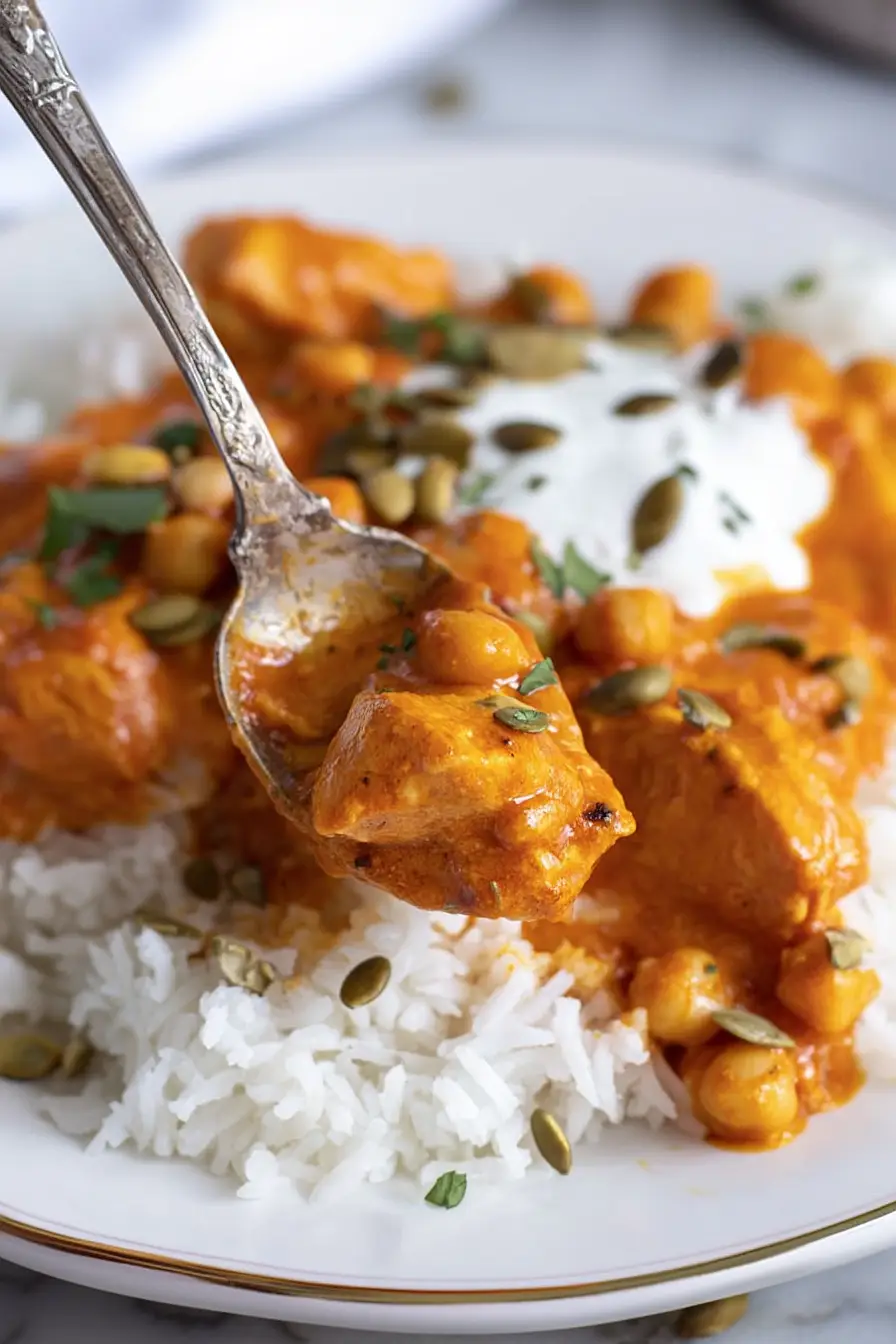 butter chicken with chickpeas