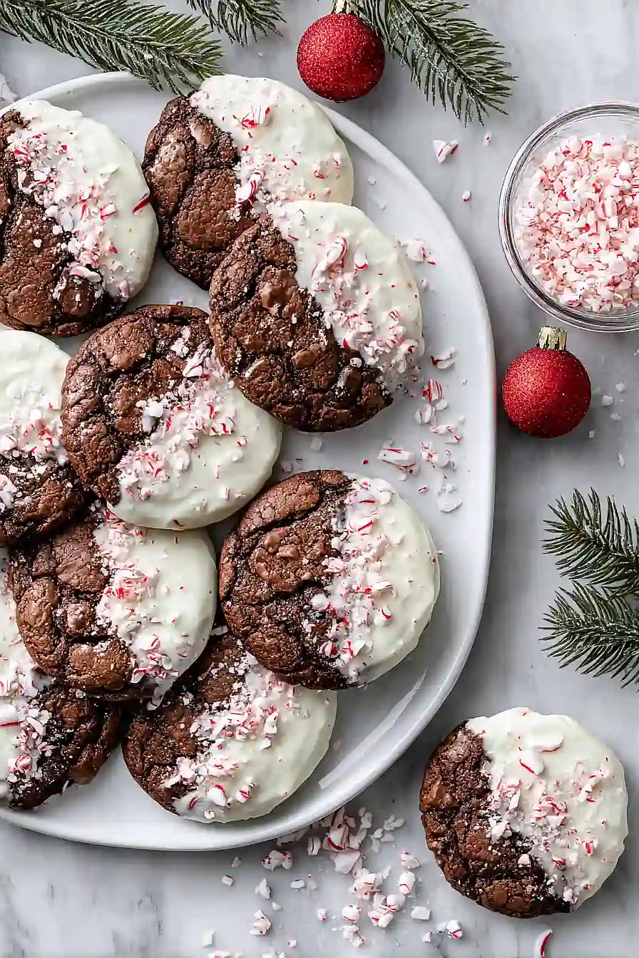 white chocolate peppermint bark cookies