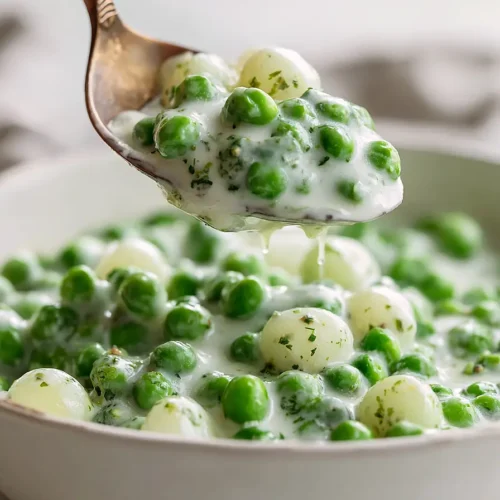 creamed peas and pearl onions