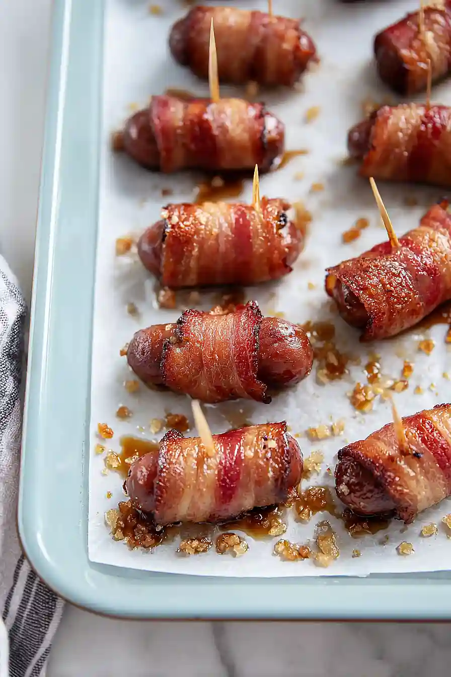bacon-wrapped cocktail sausages