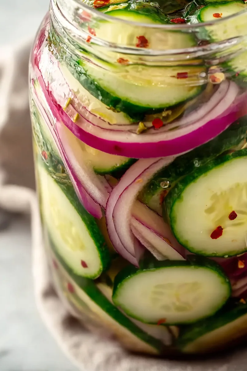 Flavorful Pickled Red Onions and Cucumbers