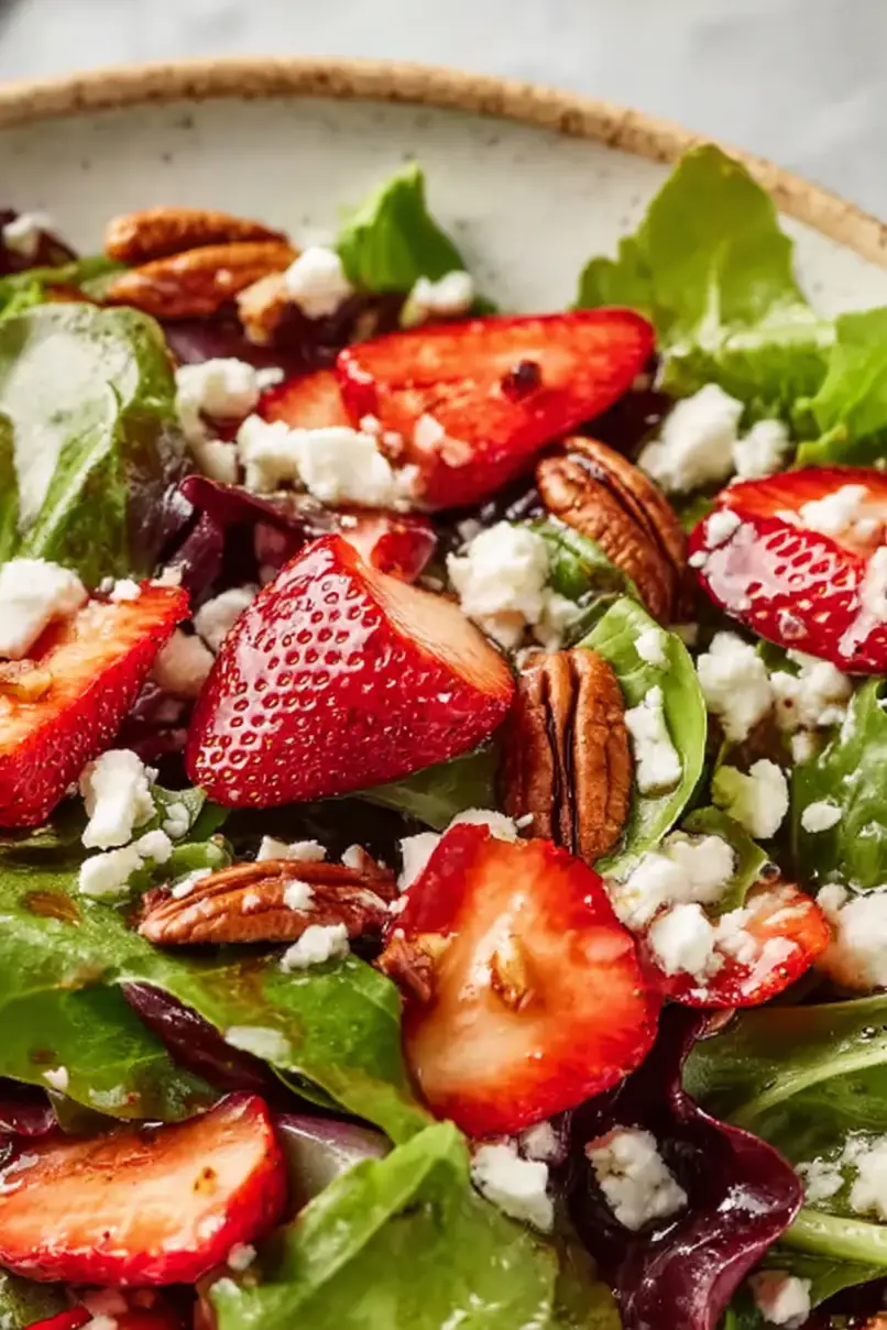 Easy Strawberry Salad with Vinaigrette Dressing