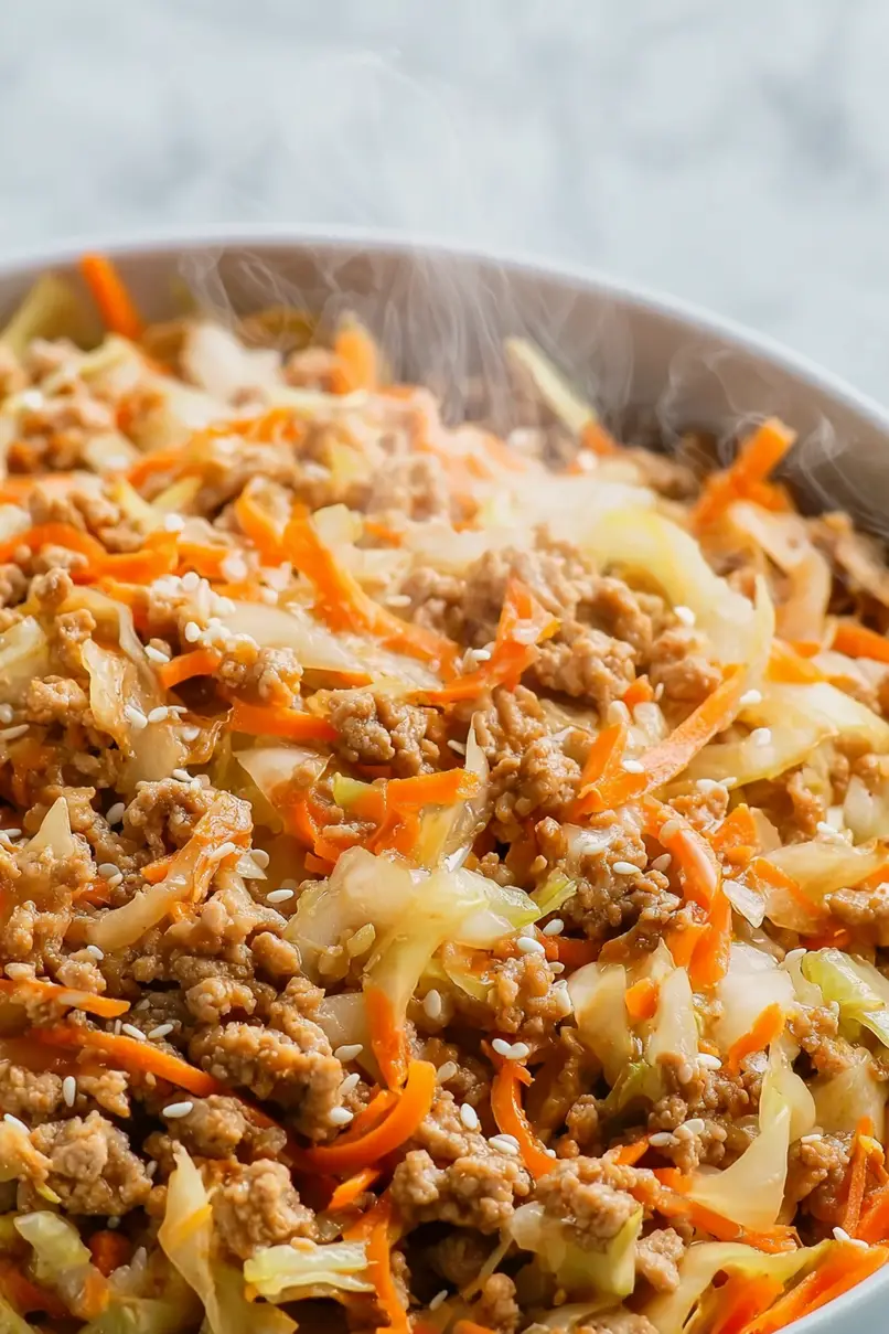 Easy Ground Turkey Egg Roll in a Bowl