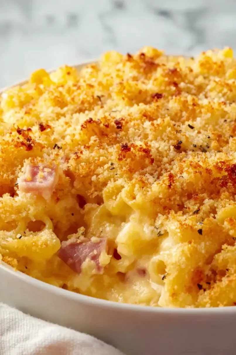Savory Baked Mac and Cheese with Ham