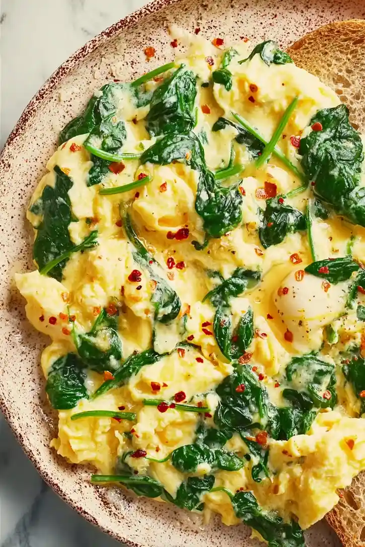 Healthy Scrambled Eggs with Spinach