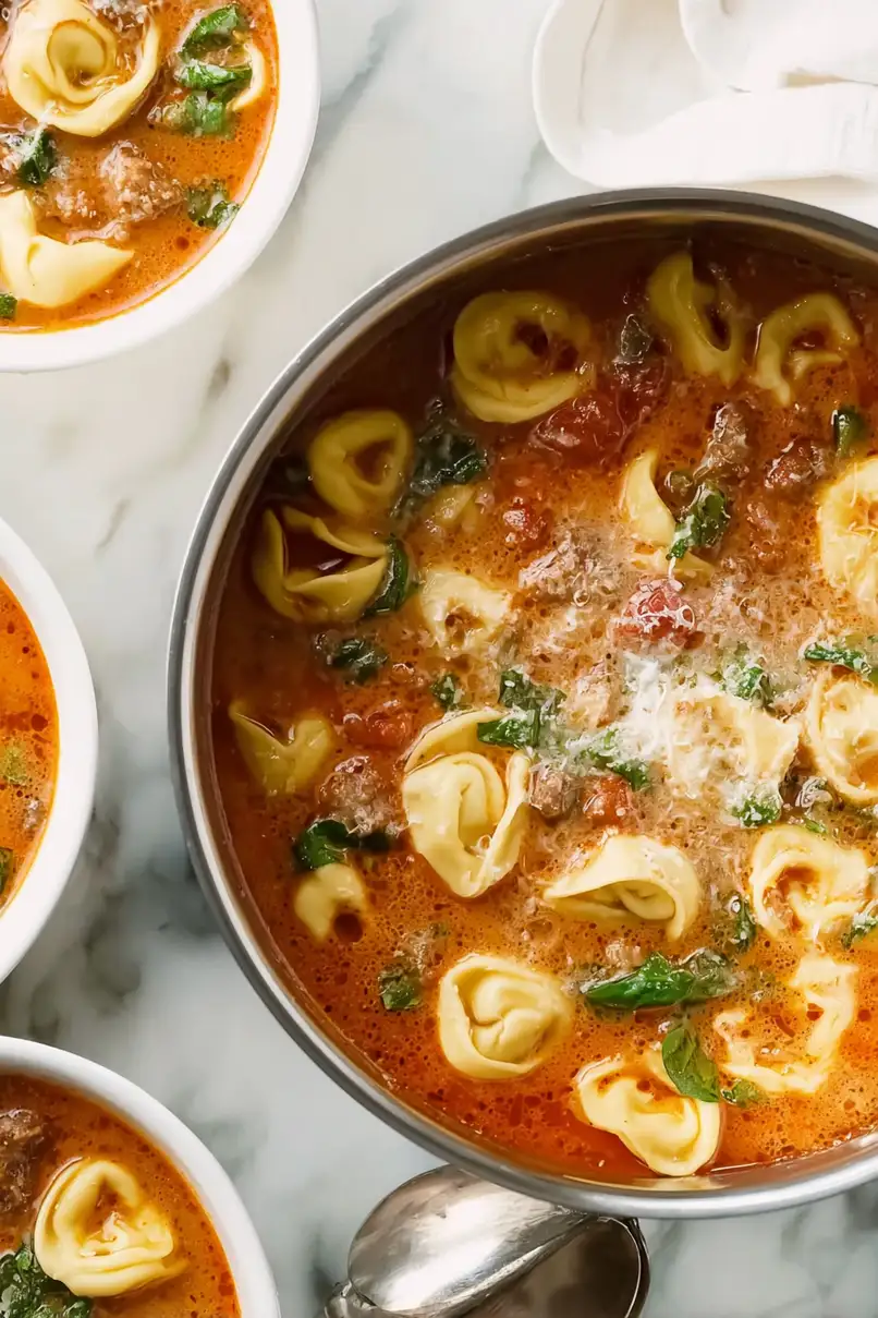 Rich Italian Sausage Tortellini Soup