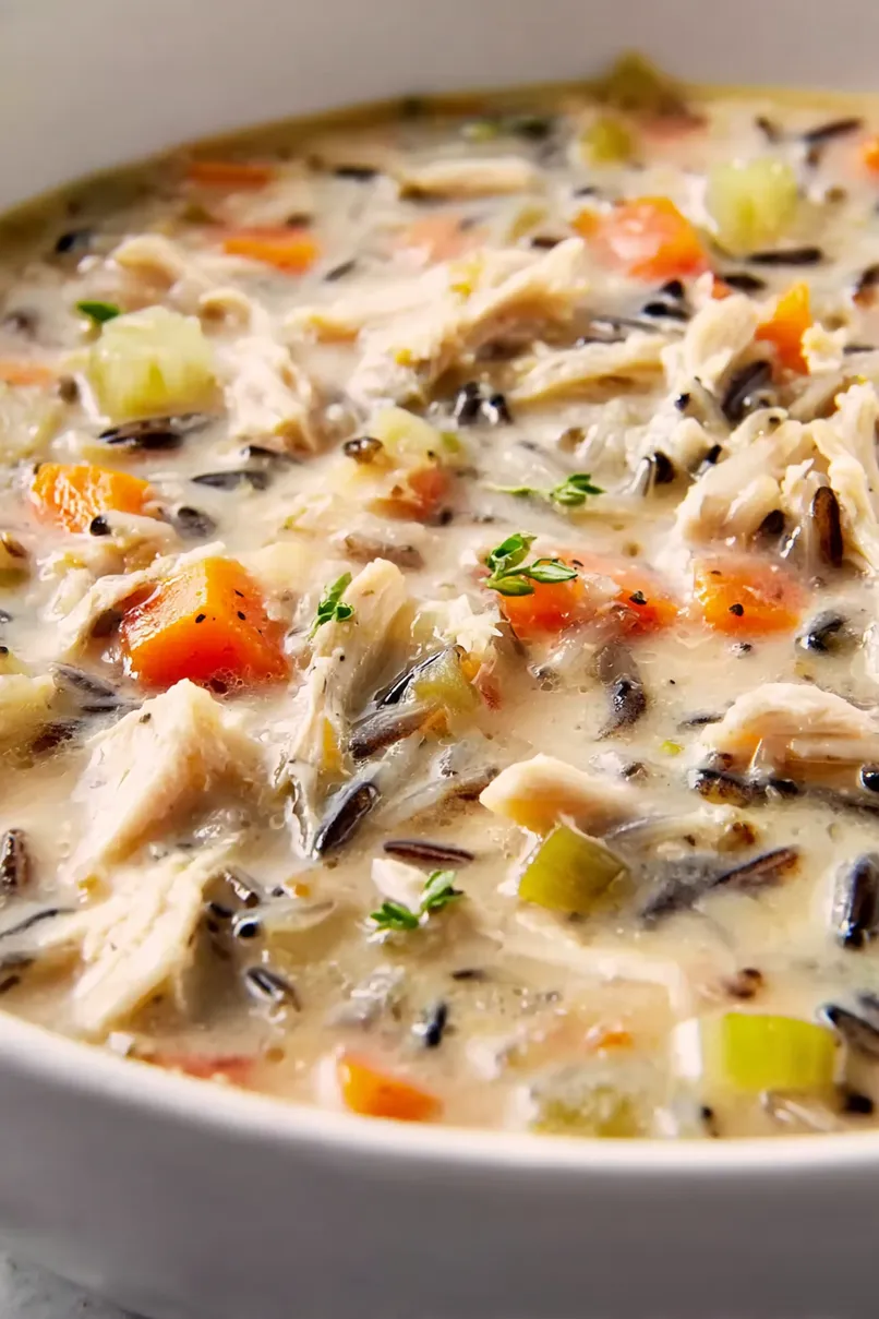 Easy Crockpot Chicken and Wild Rice Soup