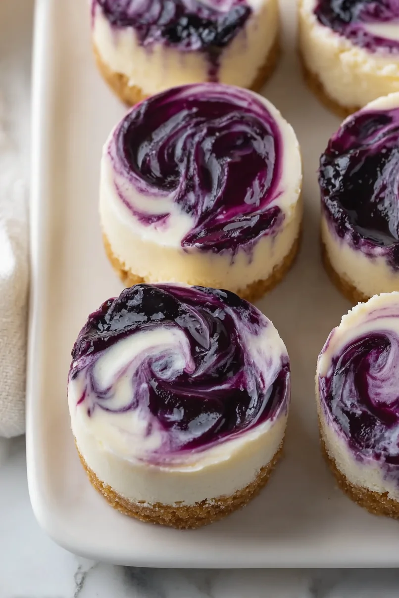 Juicy Mini Lemon Blueberry Cheesecakes