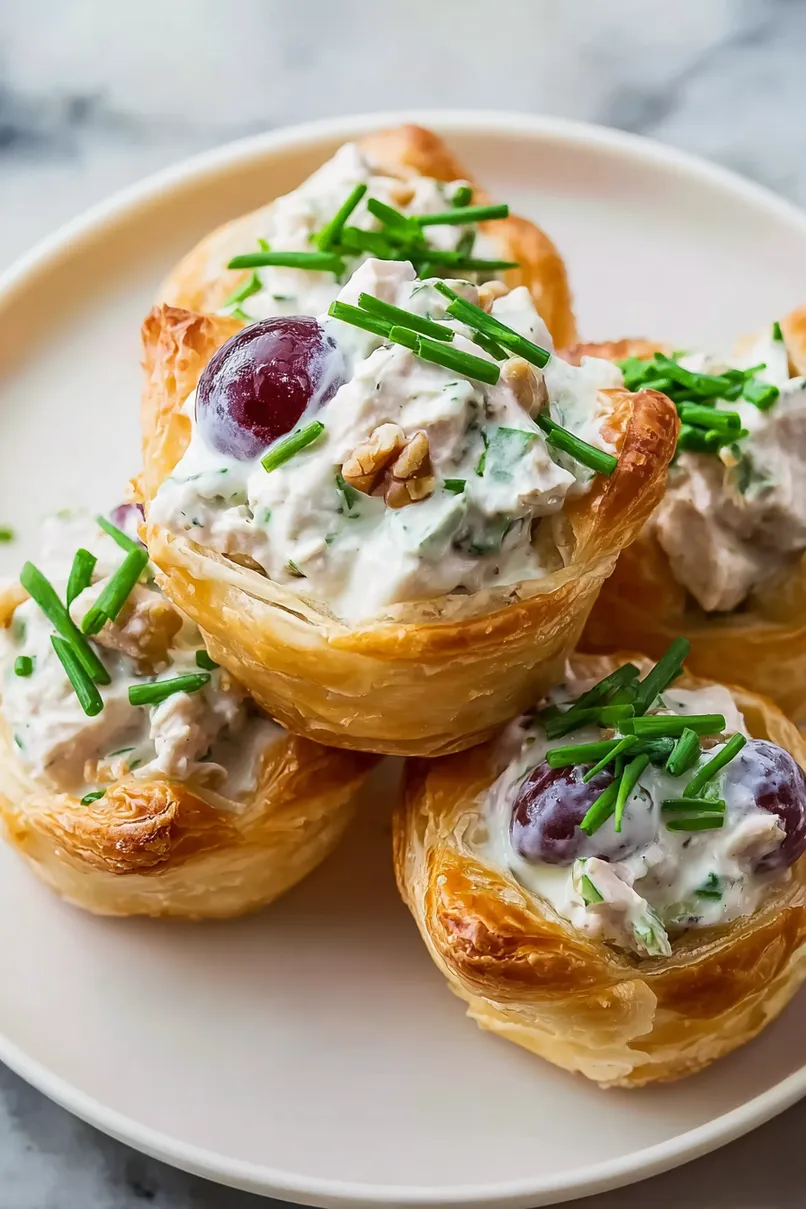 Mouthwatering Chicken Salad in Puff Pastry Cups