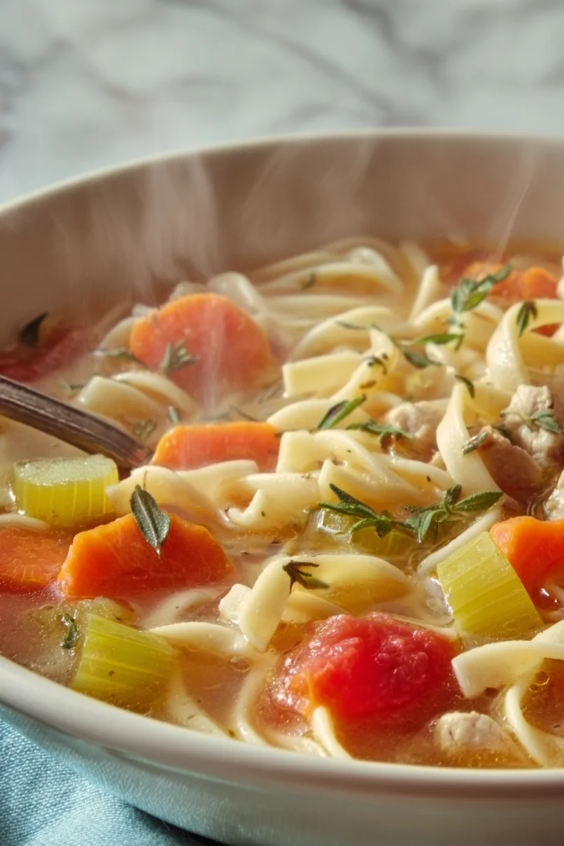 Easy Ground Turkey Noodle and Veggie Soup