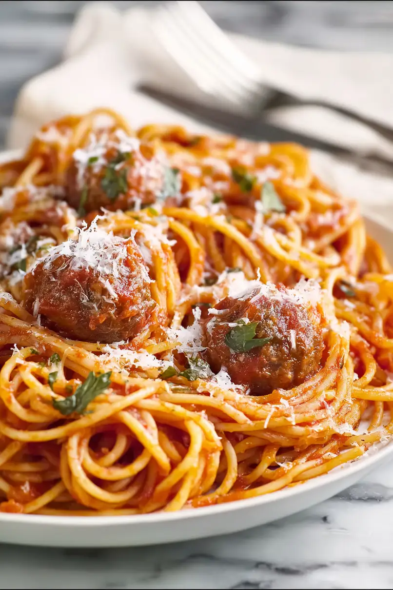Tasty Spaghetti with Frozen Meatballs