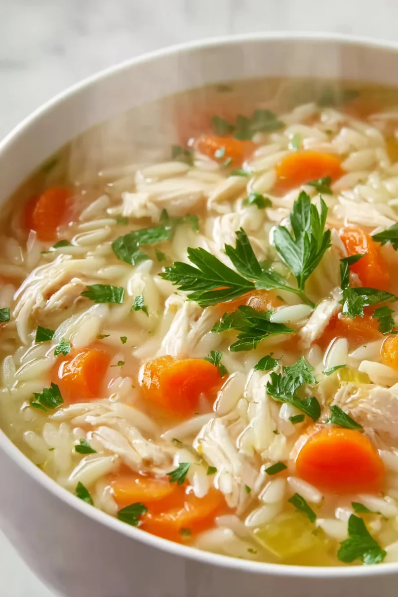Quick Crockpot Chicken Orzo Soup