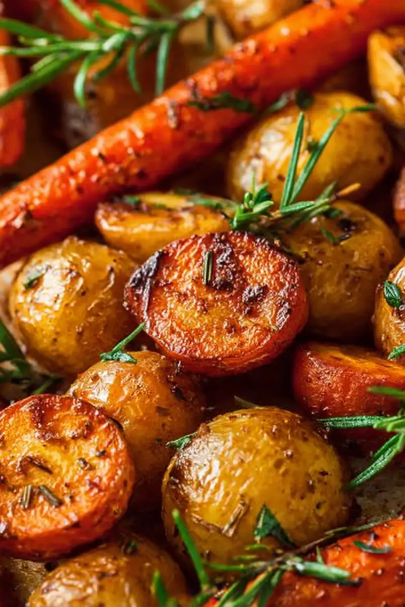Juicy Baked Potatoes and Carrots