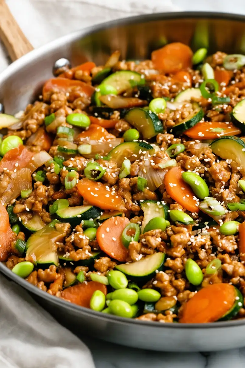 Low Calorie Ground Chicken and Veggie Stir Fry