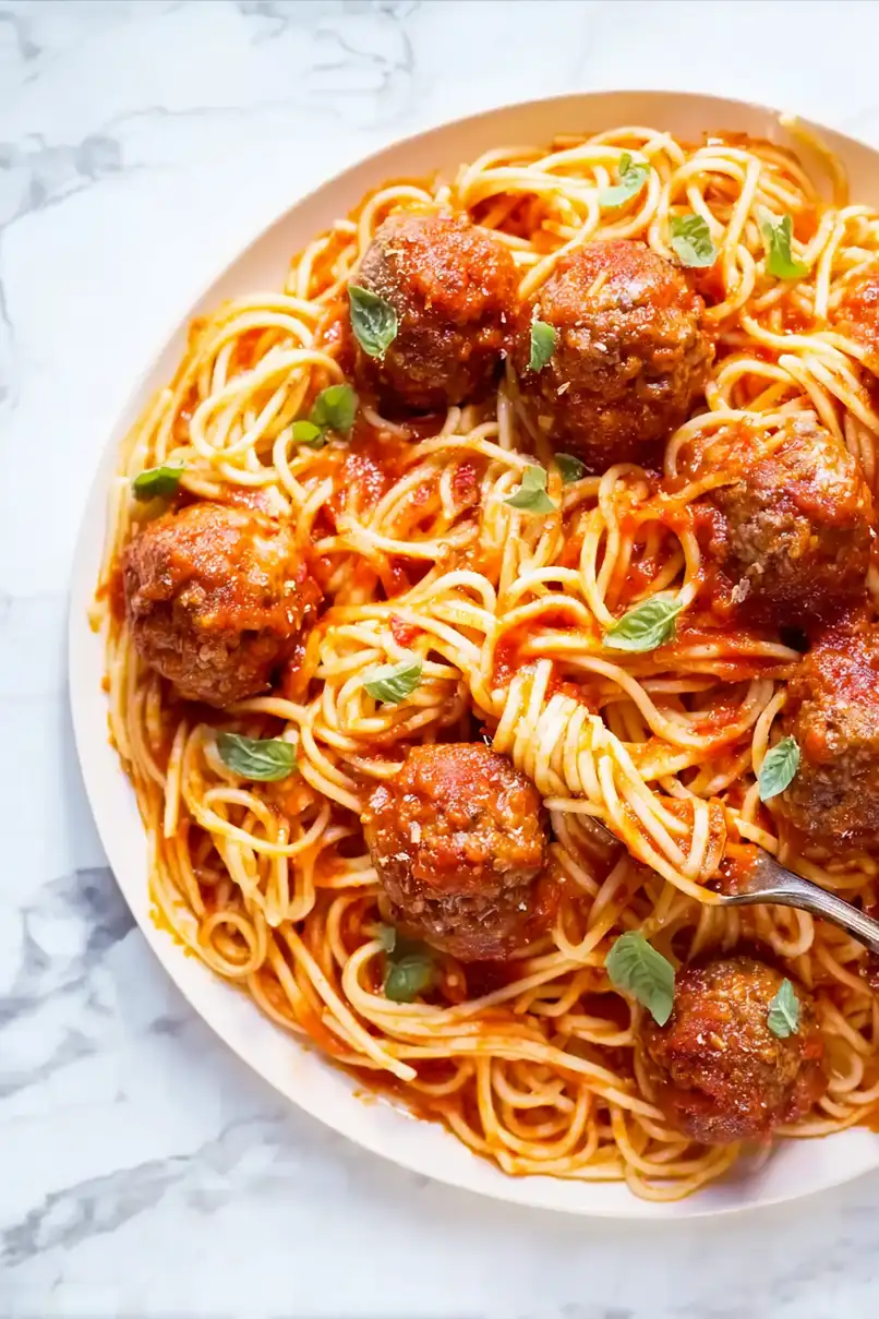 Quick Crockpot Spaghetti and Meatballs