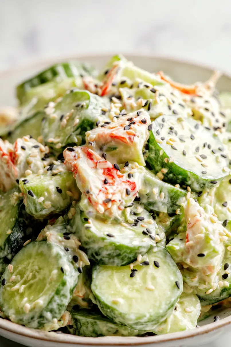 Easy California Roll Cucumber Salad