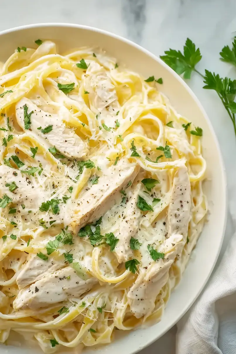 Rich Crockpot Chicken Fettuccine Alfredo