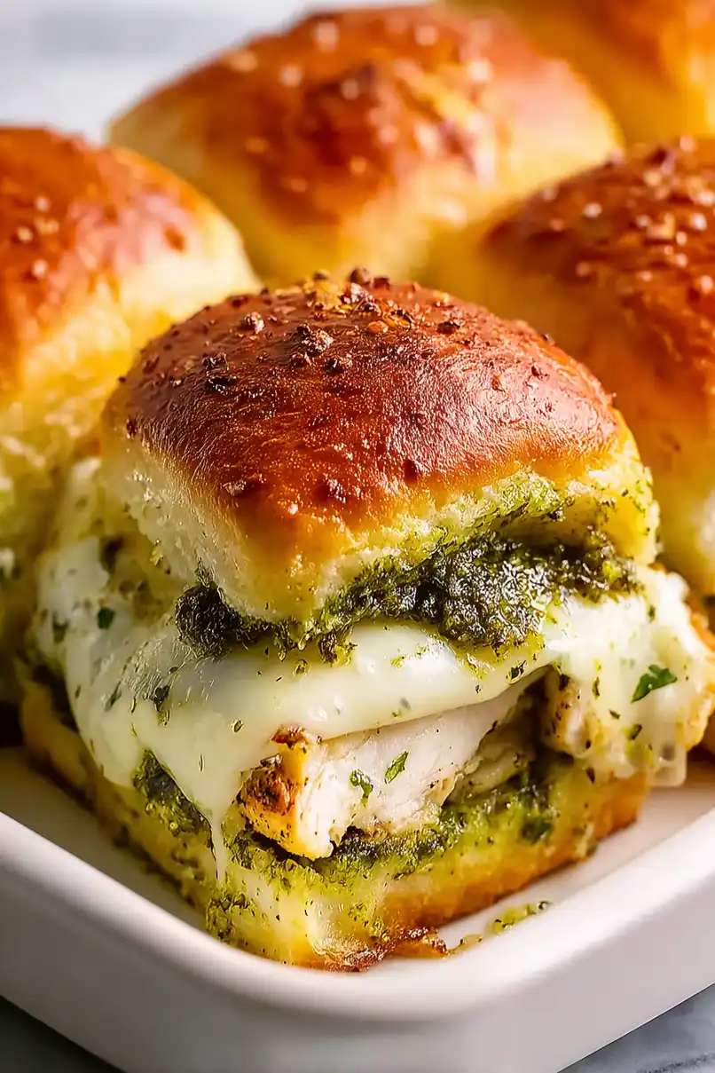 Quick Weeknight Pesto Chicken Sliders