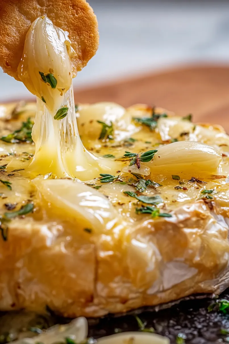 Delicious Garlic Butter Baked Brie