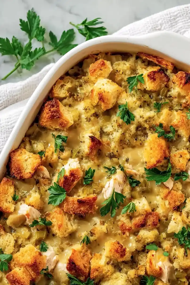 Easy Chicken and Stuffing Casserole