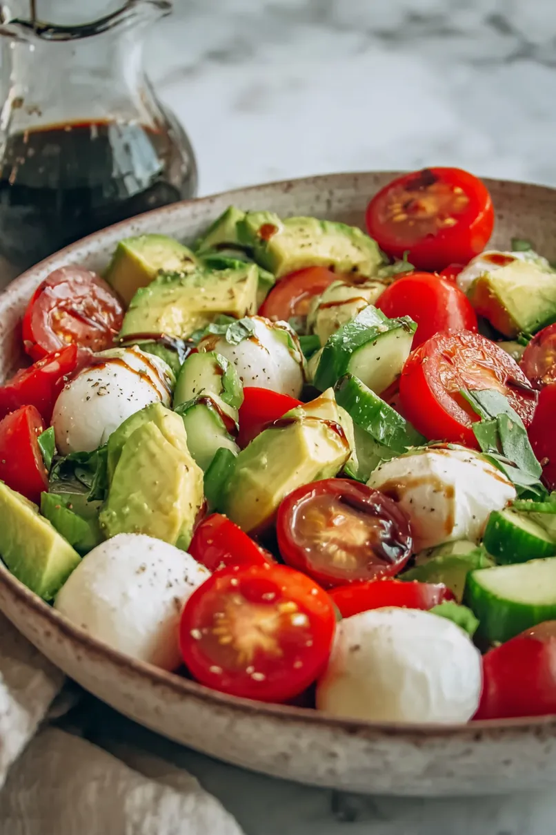 Easy Cucumber Mozzarella Salad