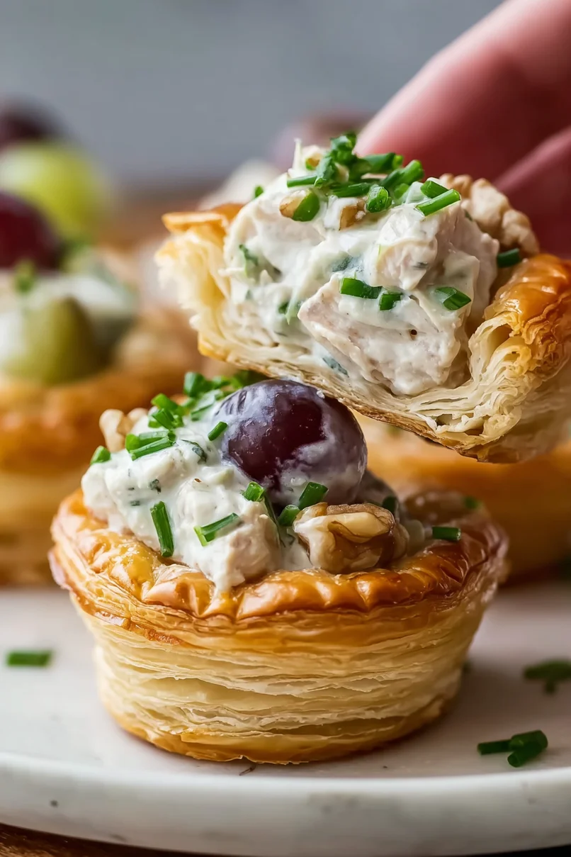 Mouthwatering Chicken Salad in Puff Pastry Cups