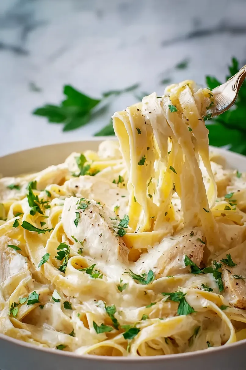 Rich Crockpot Chicken Fettuccine Alfredo
