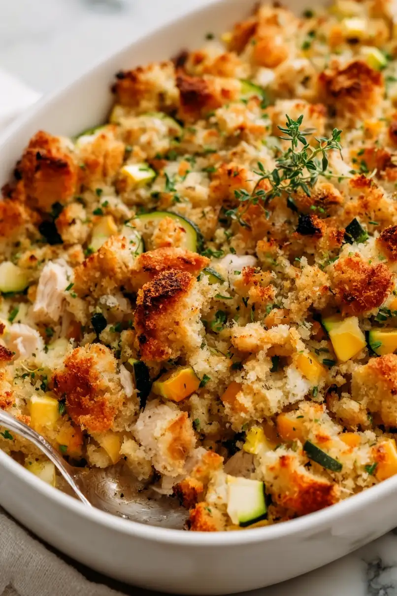 Quick Rotisserie Chicken Zucchini Casserole