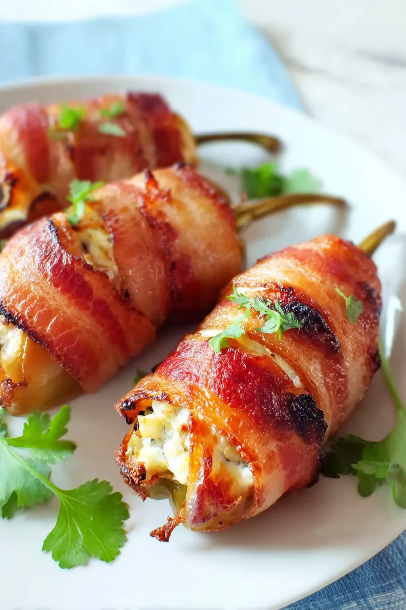 Flavorful Cream Cheese Stuffed Banana Peppers Wrapped in Bacon