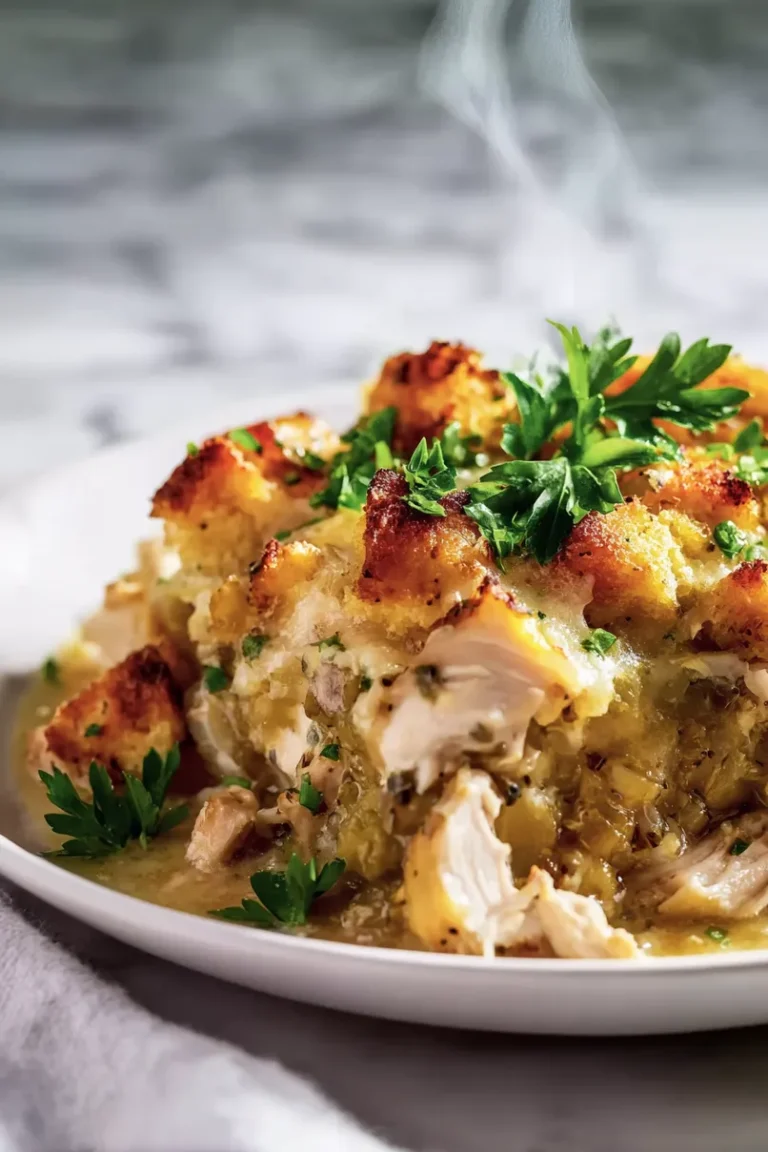Easy Chicken and Stuffing Casserole