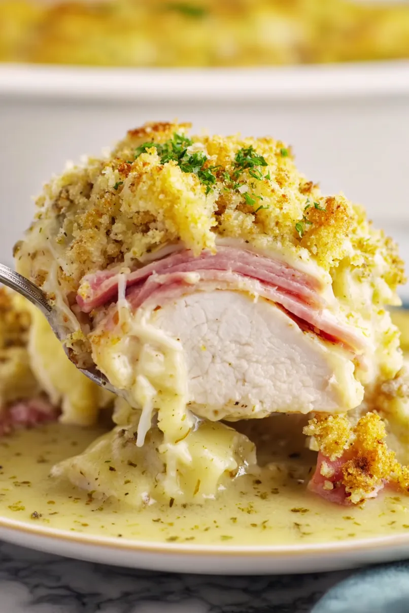 Easy Crockpot Chicken Cordon Bleu