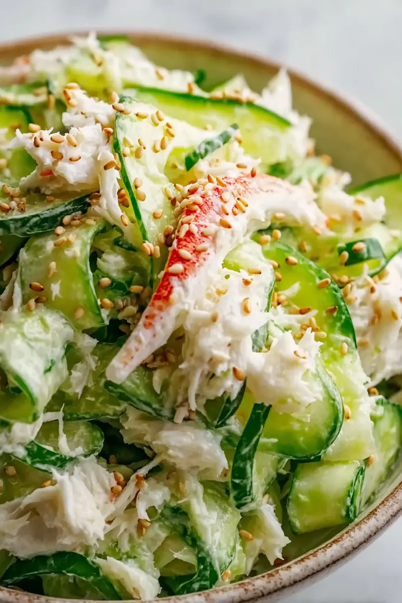 Cucumber Salad with Crab Meat Delight