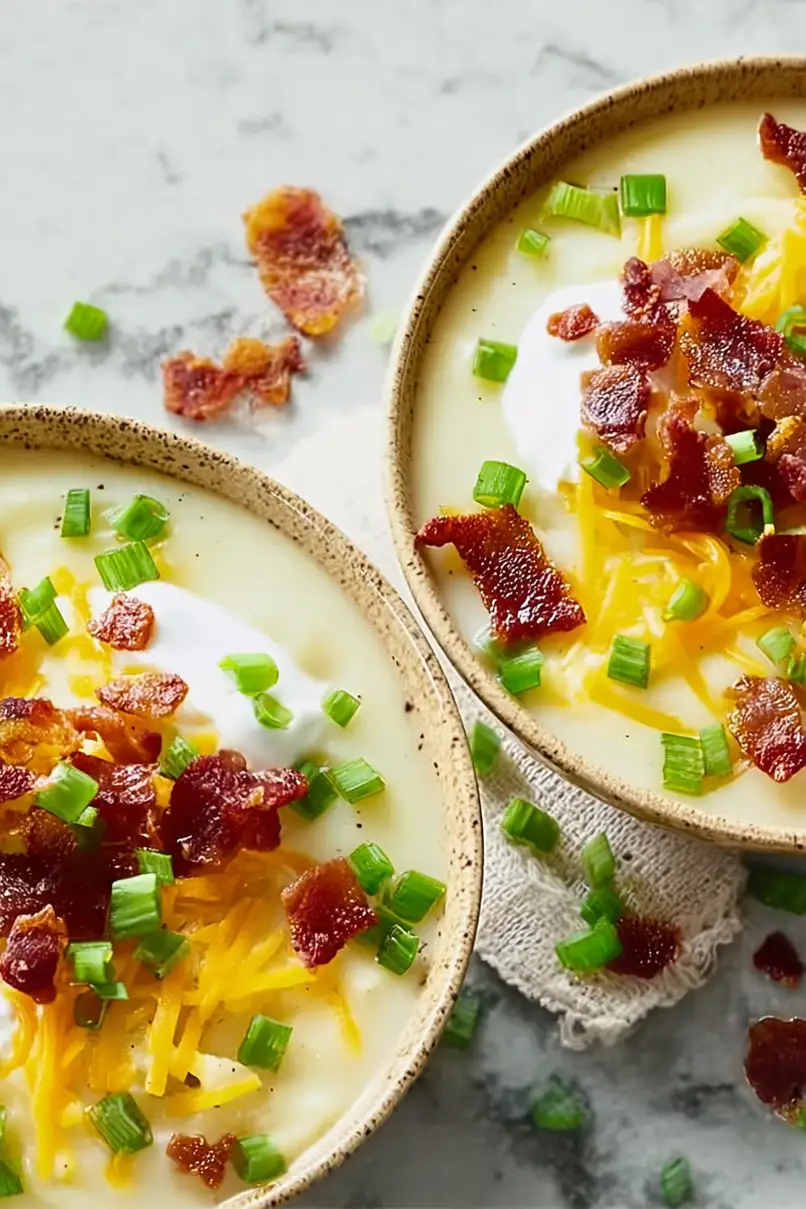 Tasty Slow Cooker Loaded Baked Potato Soup