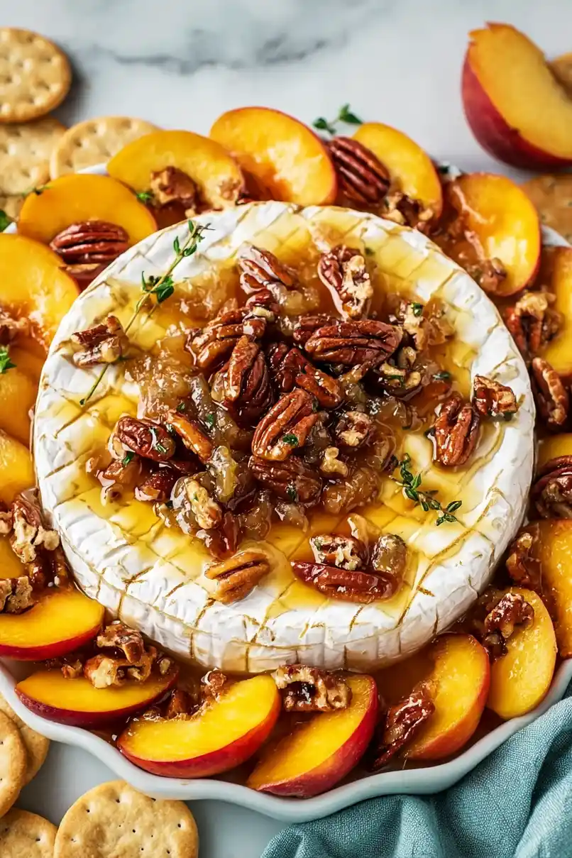 Quick Baked Brie with Peaches