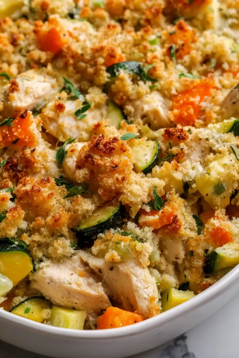 Quick Rotisserie Chicken Zucchini Casserole