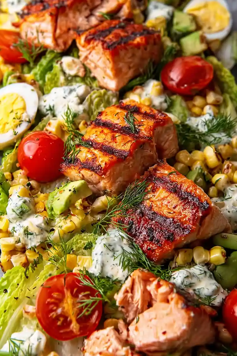 Easy Grilled Salmon Cobb Salad