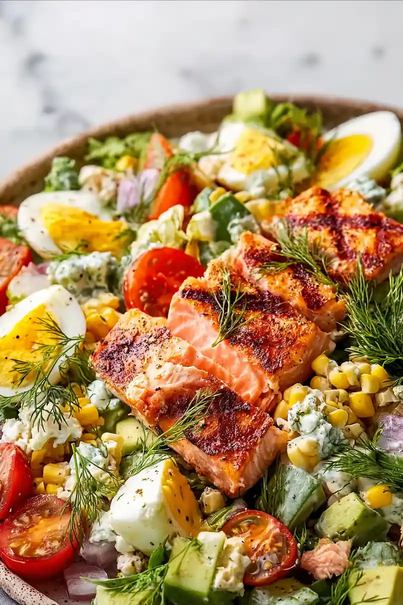 Easy Grilled Salmon Cobb Salad