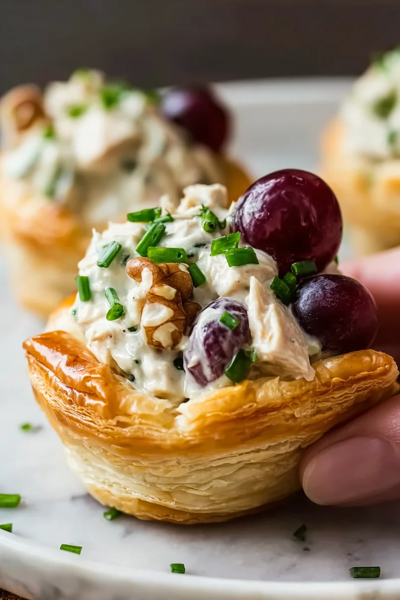 Mouthwatering Chicken Salad in Puff Pastry Cups