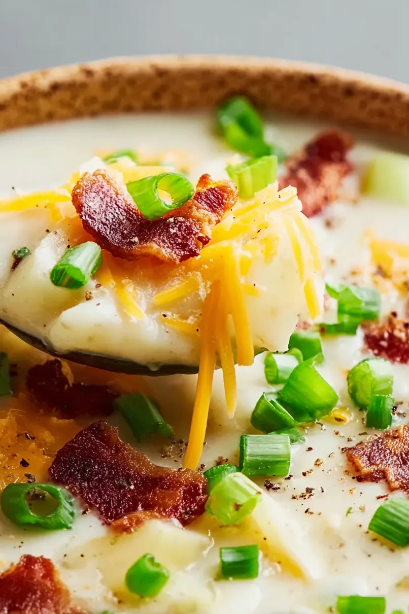 Tasty Slow Cooker Loaded Baked Potato Soup