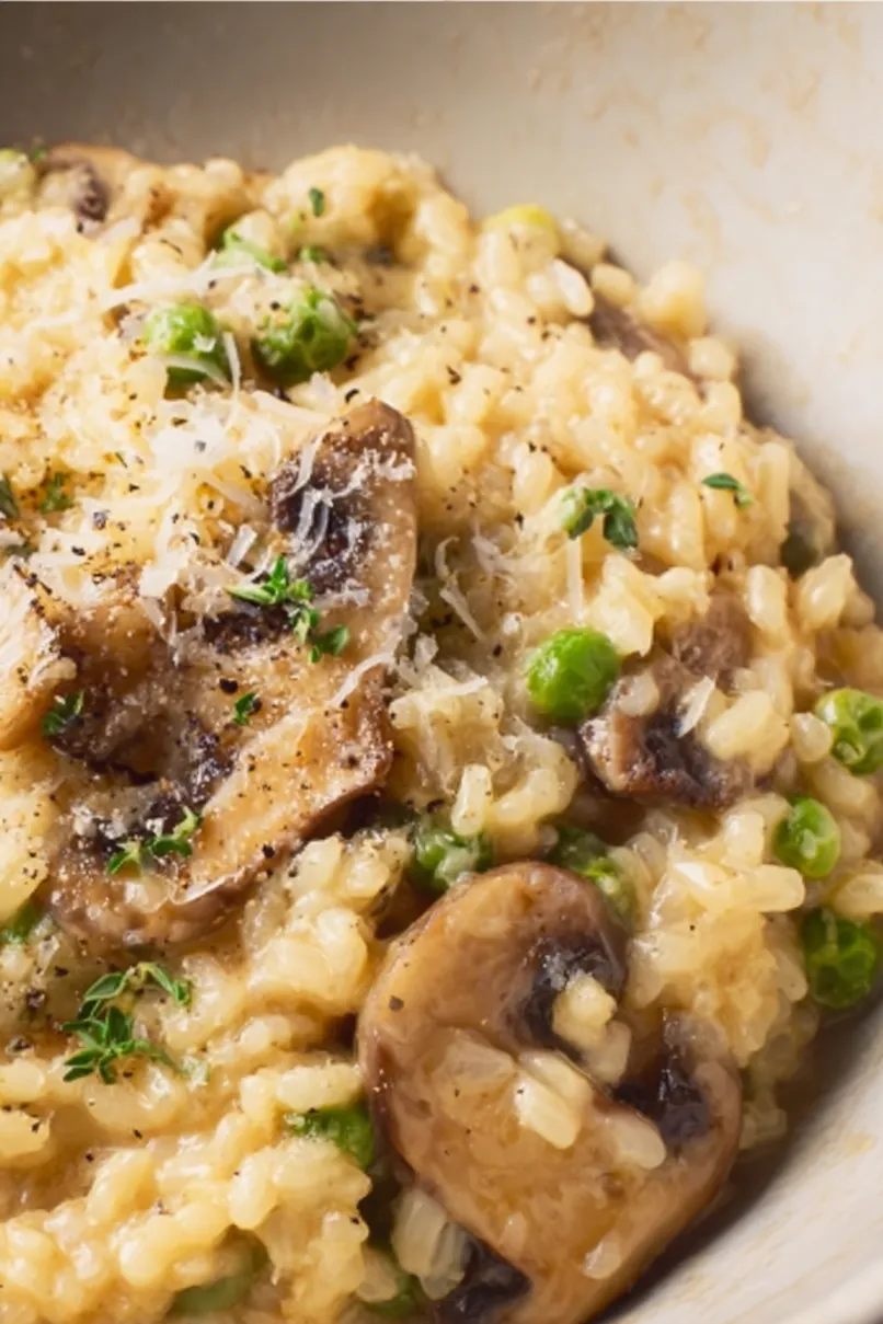 Rich Mushroom Risotto Without Wine